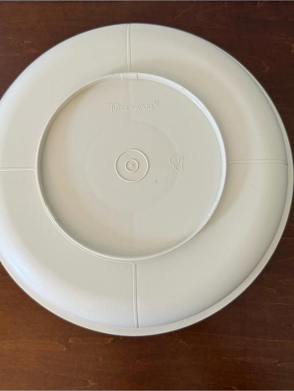 Vintage Tupperware 1708 5 Part Divided Veggie & Dip Serving Tray w/ Lid 1709